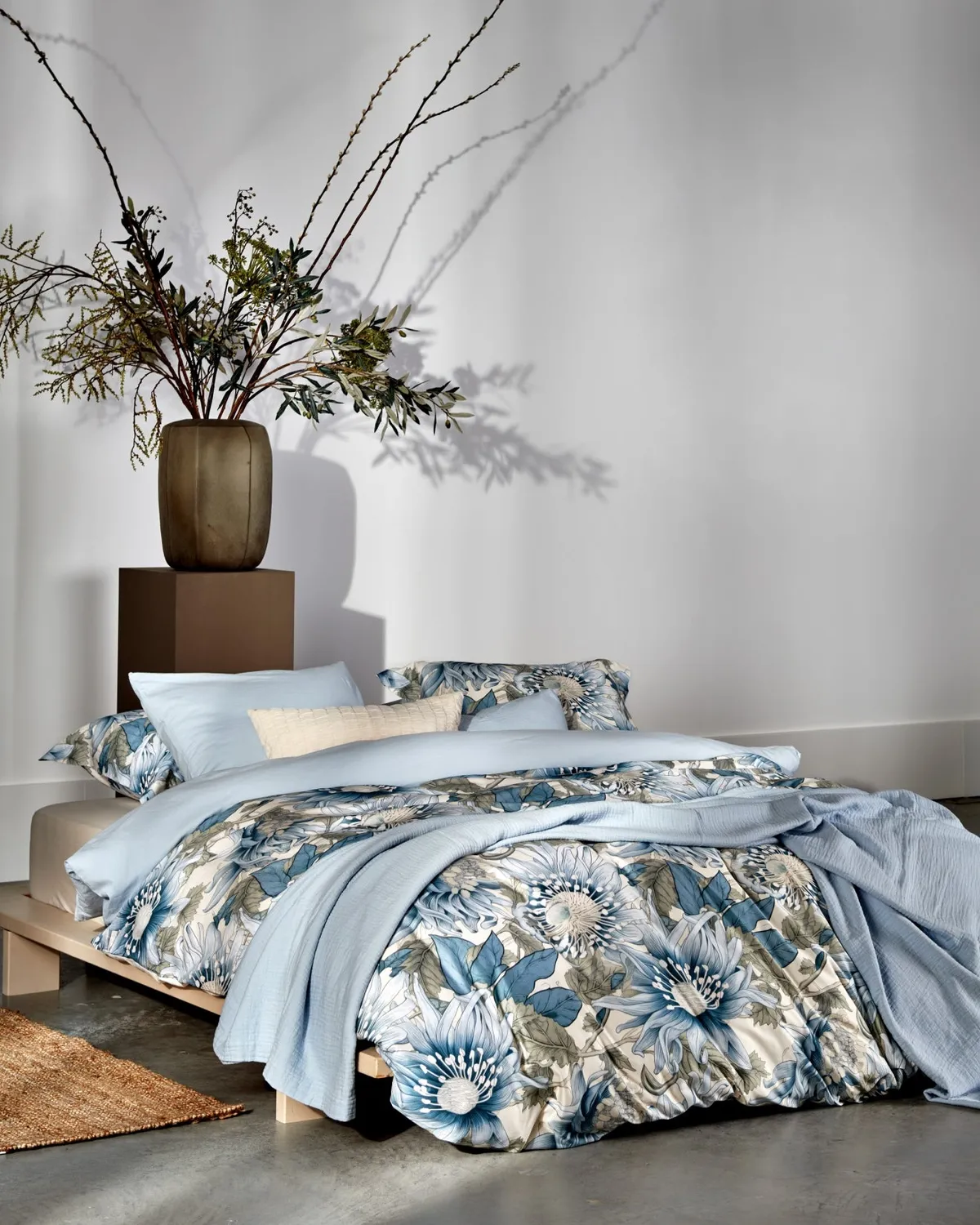 Vandyck Blue Wander dynetrekksett pearl blue sateng