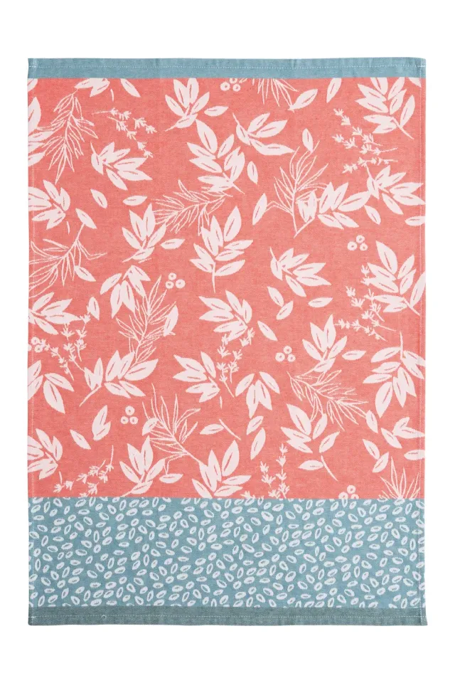 Coucke Red Foliage kjøkkenhåndkle rød 50x75 cm bomull jacquard