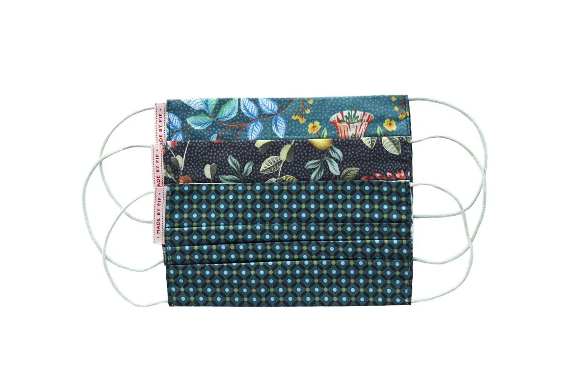 Pip Studio Facemask munnbind multi 3-pakning bomull
