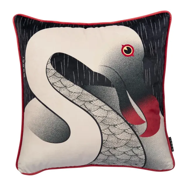 Moooi Dodo Pavone pyntepute svart 50x50 cm fløyel