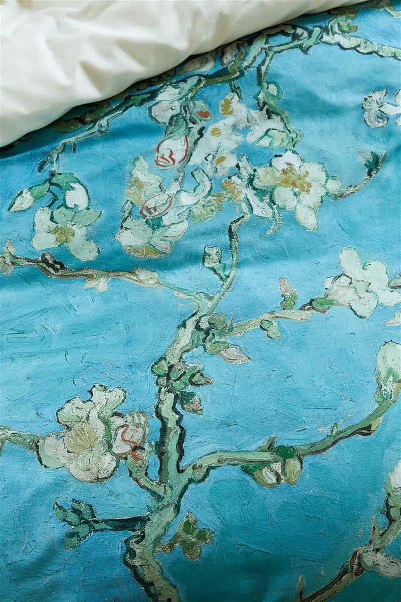 Beddinghouse Van Gogh Almond Blossom dynetrekk 200x200 blå sateng
