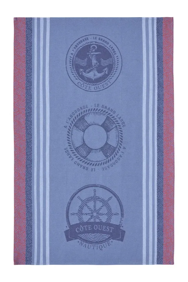 Coucke Nautical Jacquard kjøkkenhåndkle blå 50x75 bomull