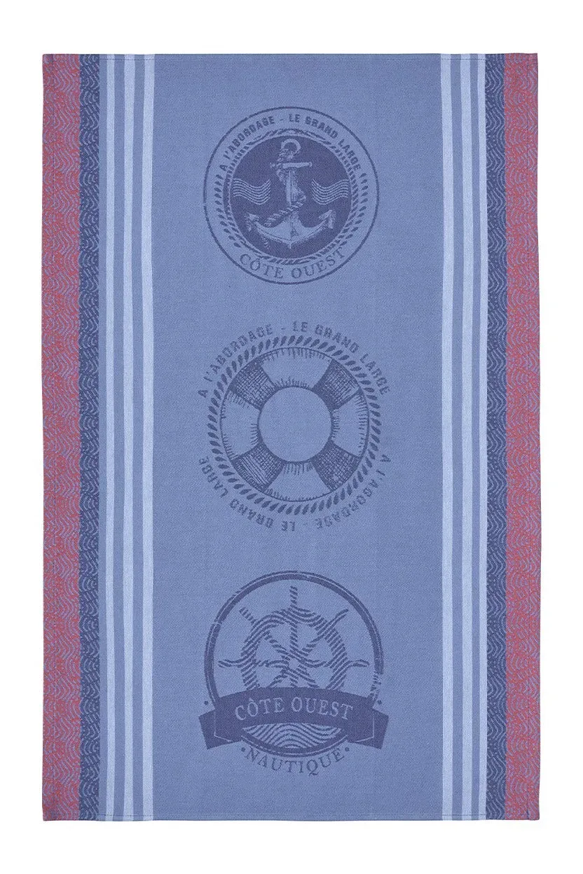 Coucke Nautical Jacquard kjøkkenhåndkle blå 50x75 bomull