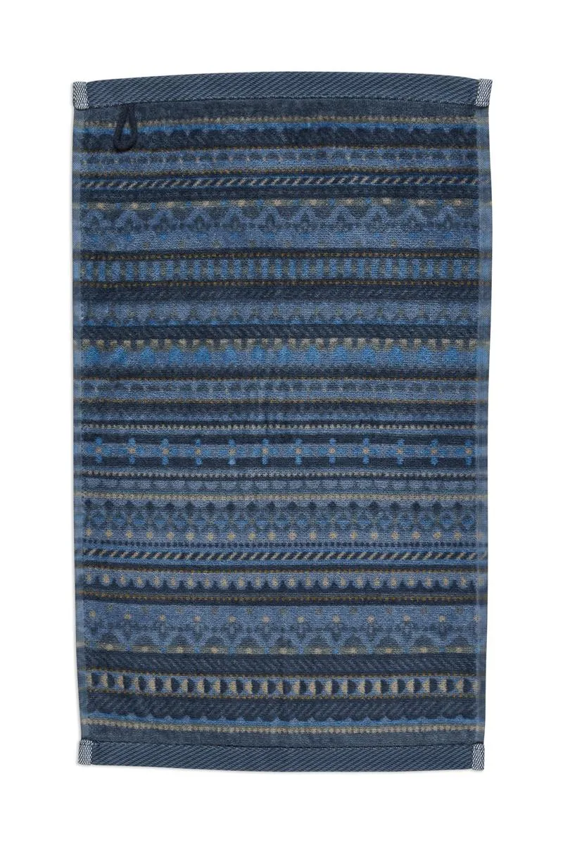 Pip Studio Geometric Print badehåndkle mørkeblått 70x140