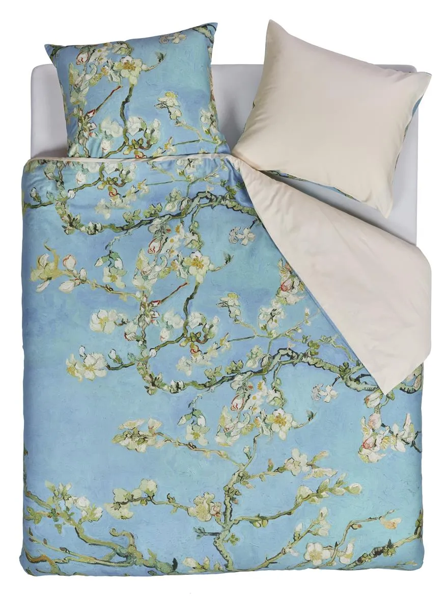 Beddinghouse Van Gogh Almond Blossom dynetrekk 200x200 blå sateng