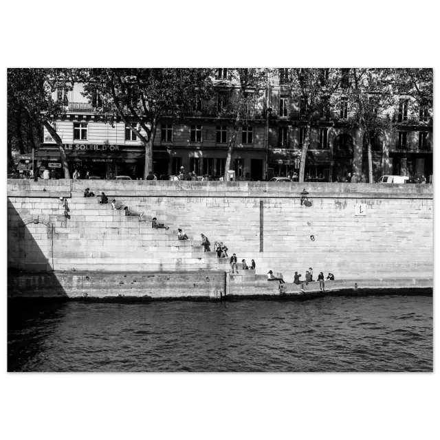 Hellstrøm Seine River Paris kunsttrykk 70x50 cm halvblank