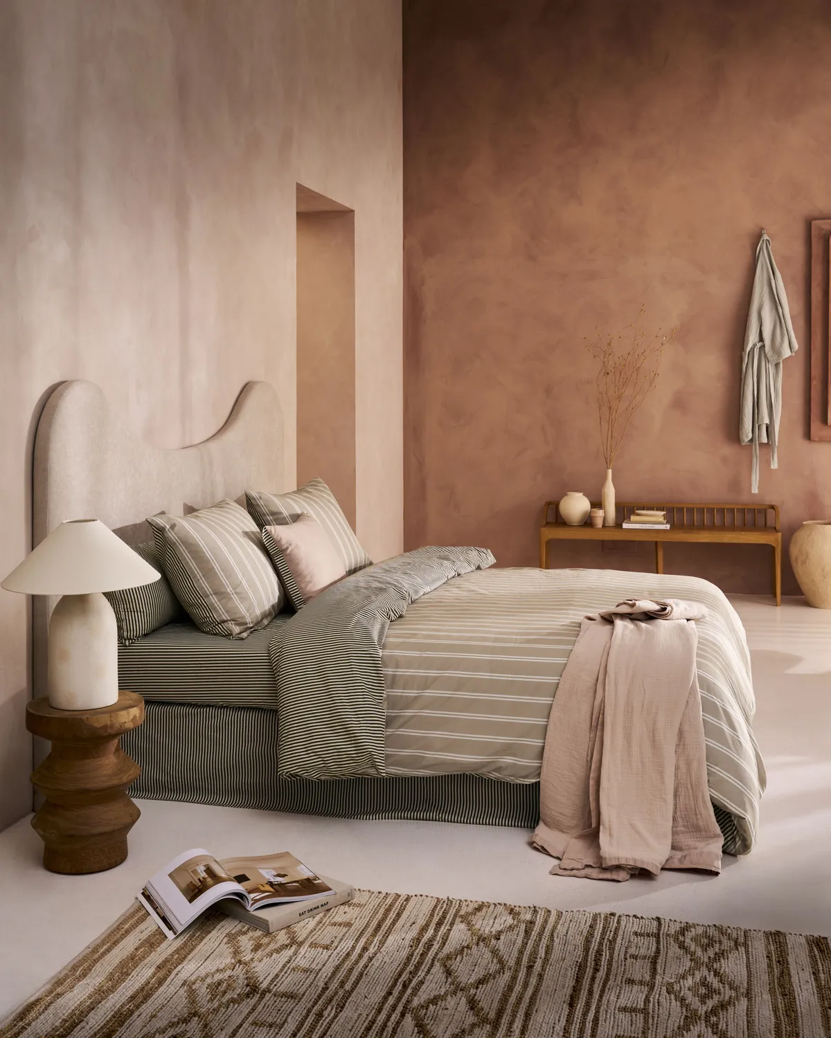 vtwonen Mini Stripe laken 90x200 naturel stripete