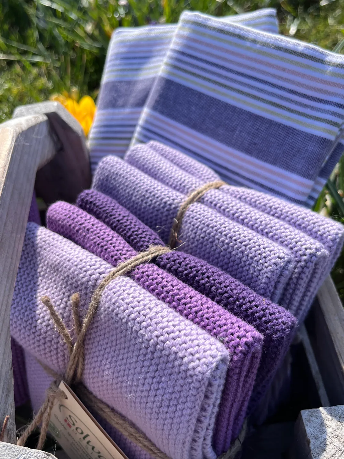 Solwang Design strikkede kluter lilla kombi 3-pk økologisk