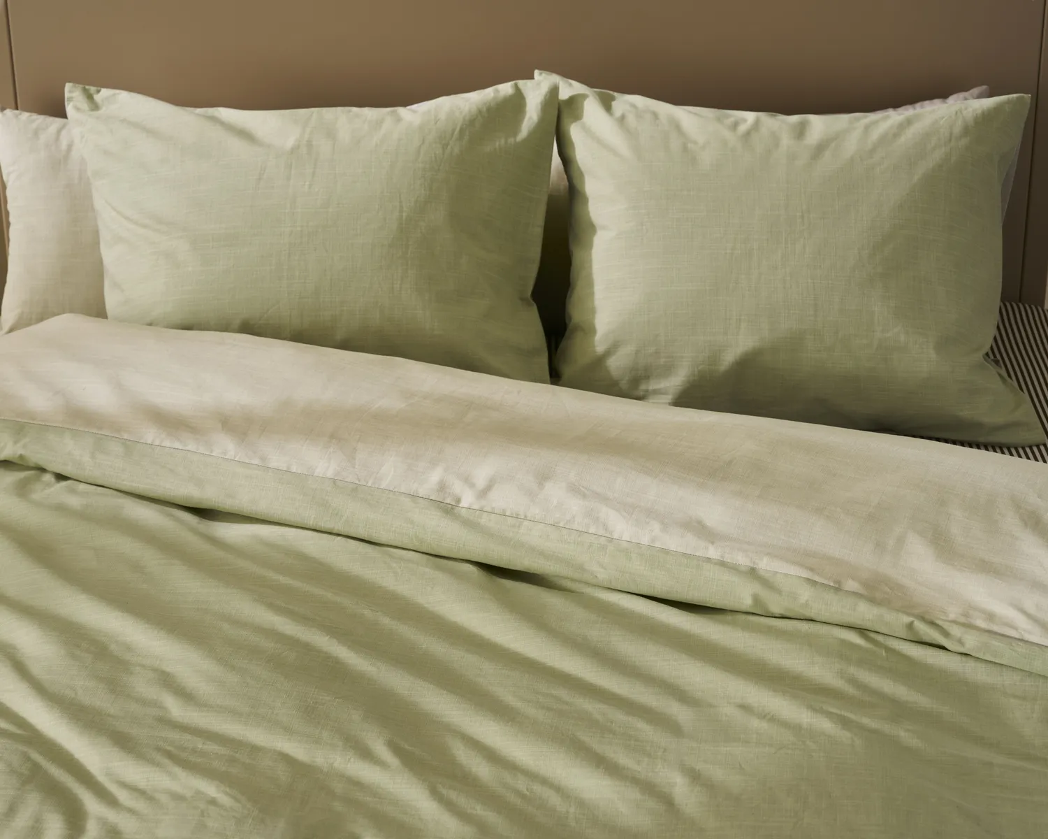vtwonen Cozy Slub dynetrekk 140x220 cm grønn bomull