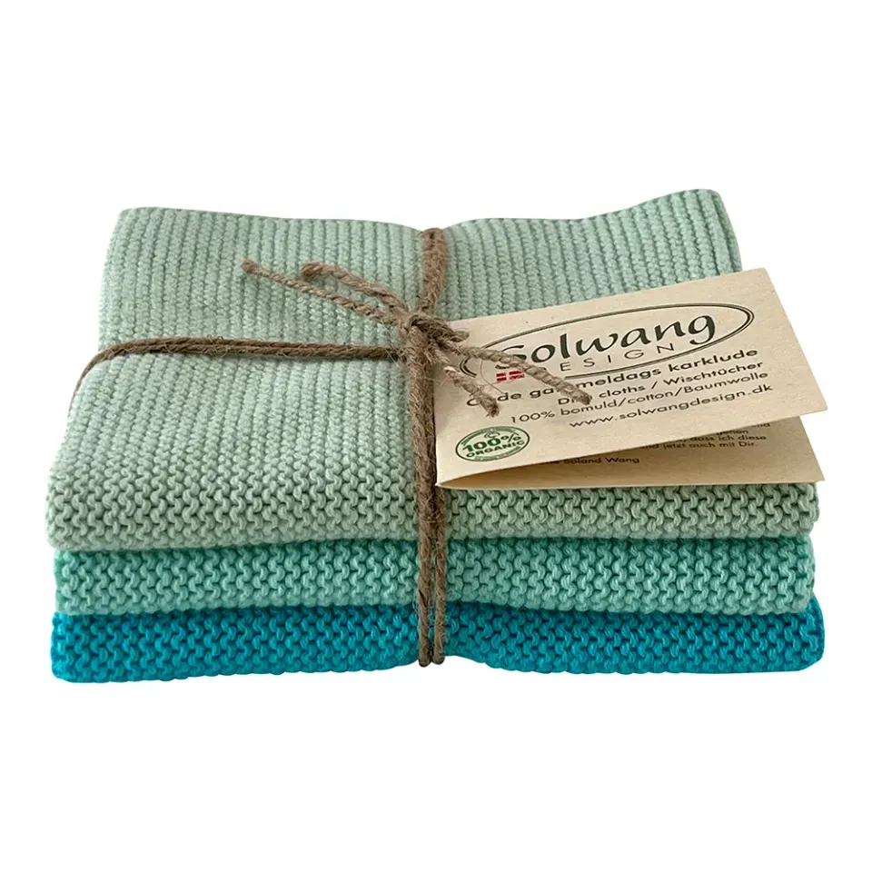 Solwang Design aqua turkis kombi karkluter 3-pk strikket