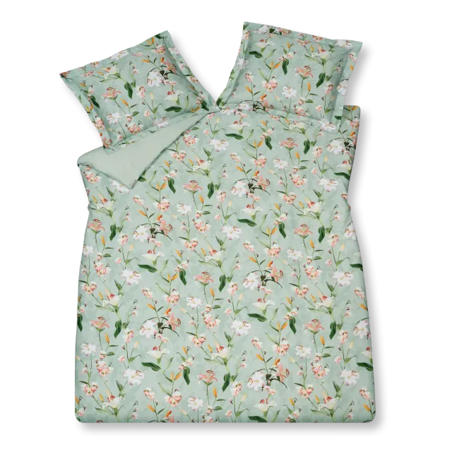 Vandyck Azalea dynetrekksett light green 200x200 bomullssateng