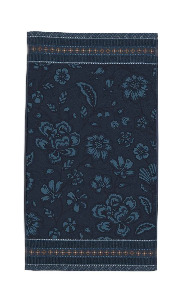 Pip Studio Jasmin badehåndkle 70x140 mørkeblå bomull