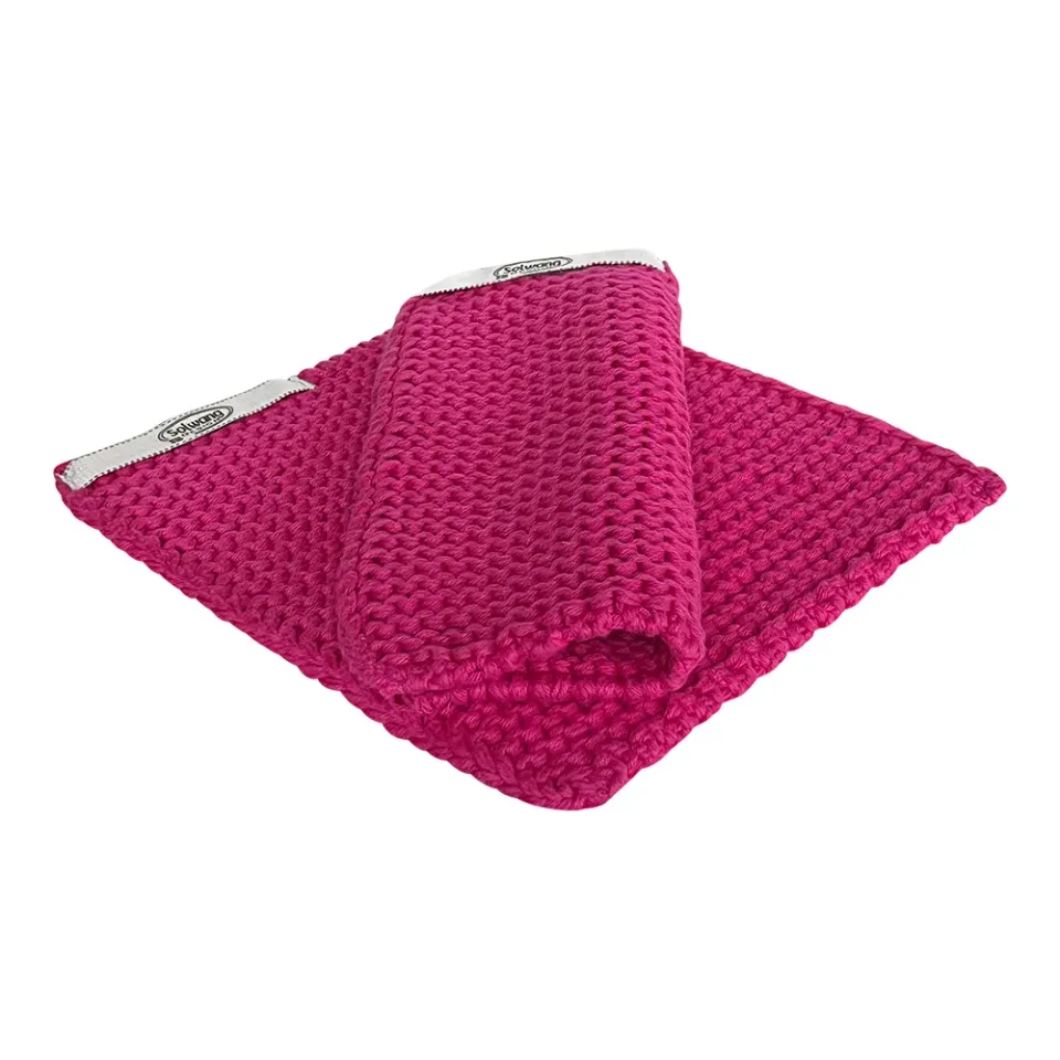 Solwang Design Pink gryteklut 2-pk strikket økologisk