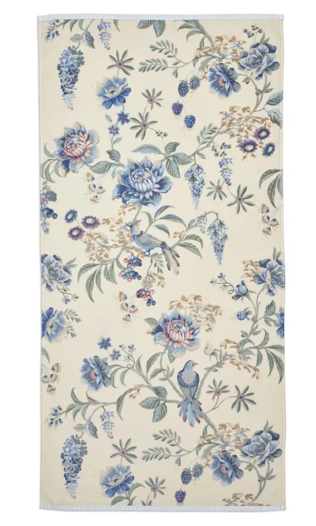 Pip Studio Secret Garden badehåndkle 70x140 hvitblått