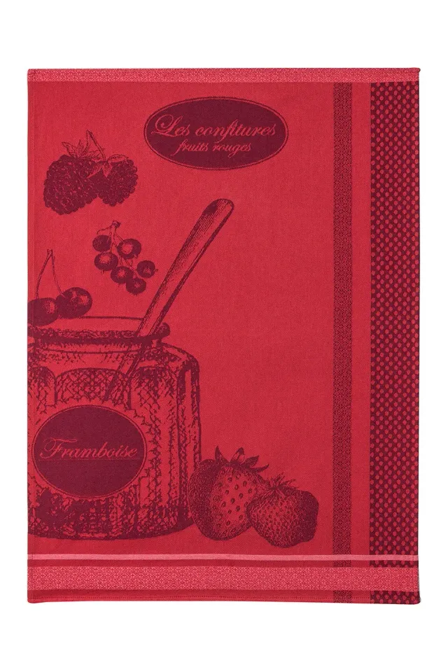 Coucke Jam Jar Jacquard kjøkkenhåndkle rød 50x75 cm bomull