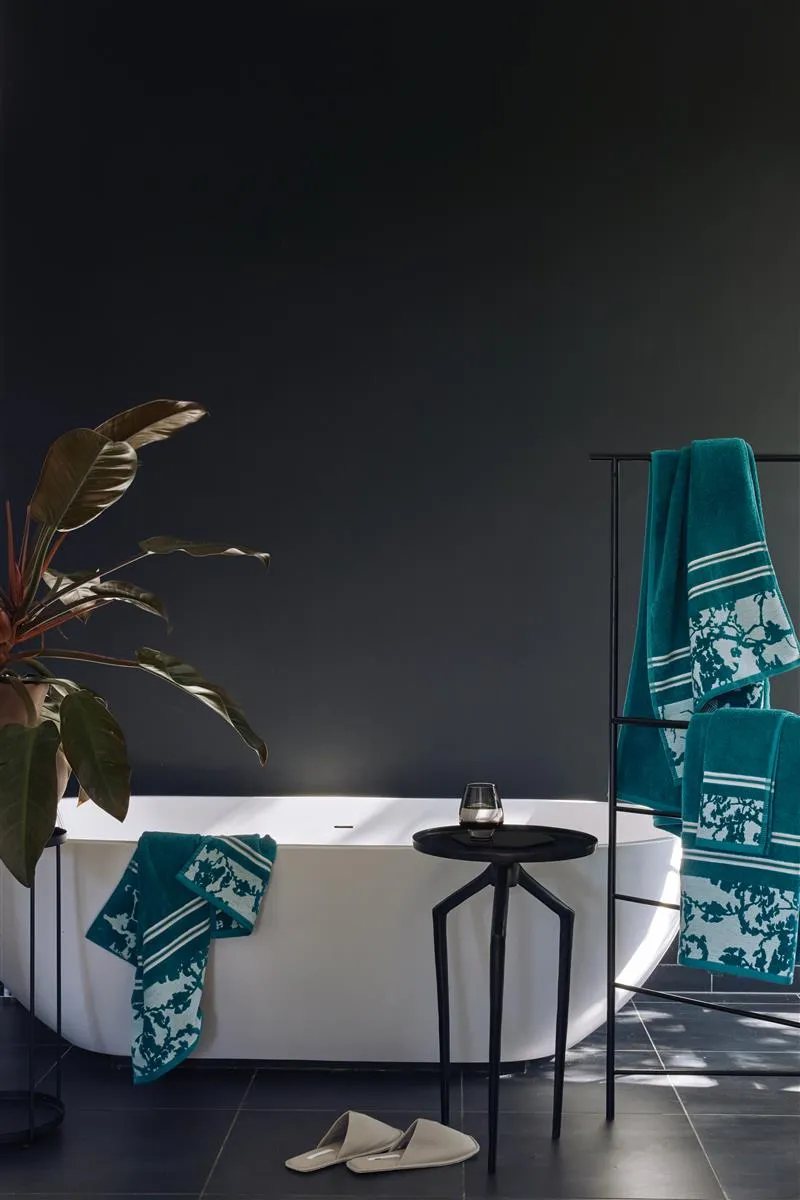 Beddinghouse Fleurir håndkle 100x55 blå
