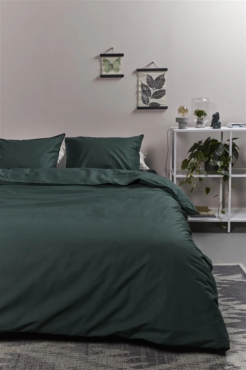 Ambiante Cotton Uni dynetrekk 140x200 mørkegrønn bomull