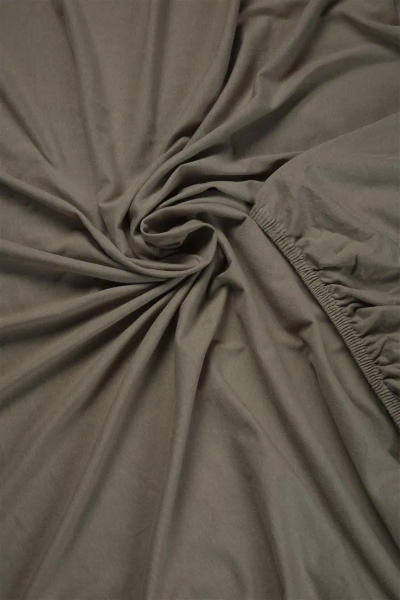 Beddinghouse jersey splittopperlaken 160x200-220 cm taupe
