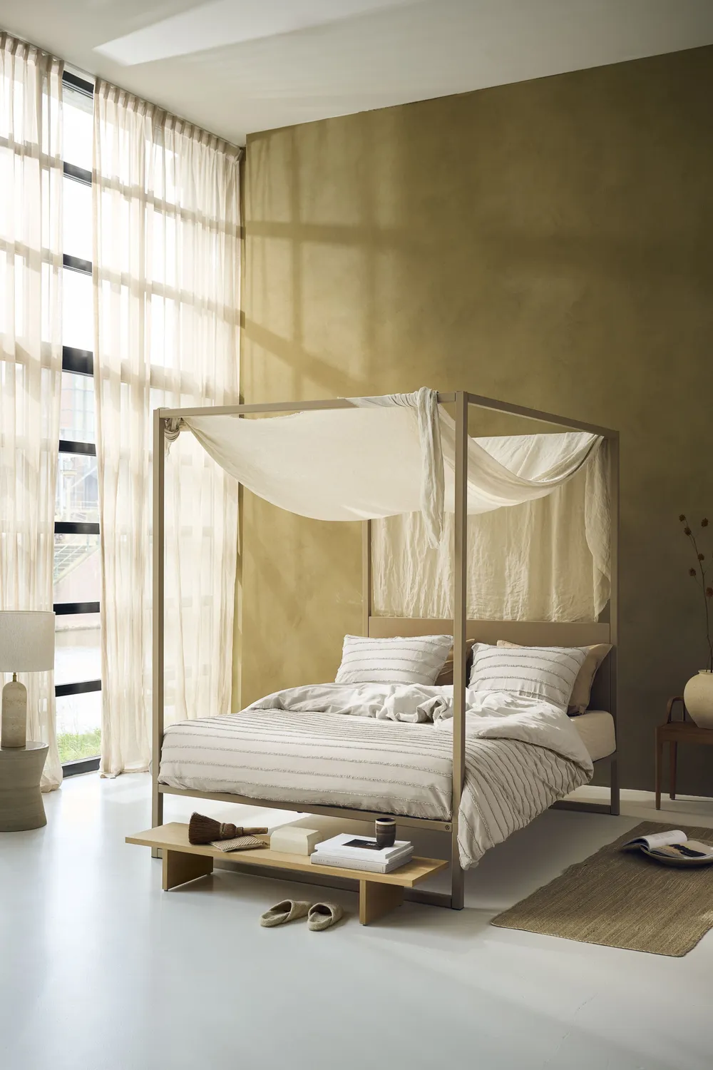 Beddinghouse Ridge dynetrekk 140x200 cm sand bomull