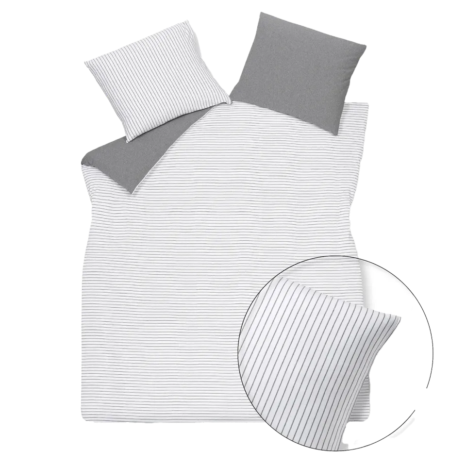Vandyck Home 85 dynetrekksett 200x200 hvit stripet jersey