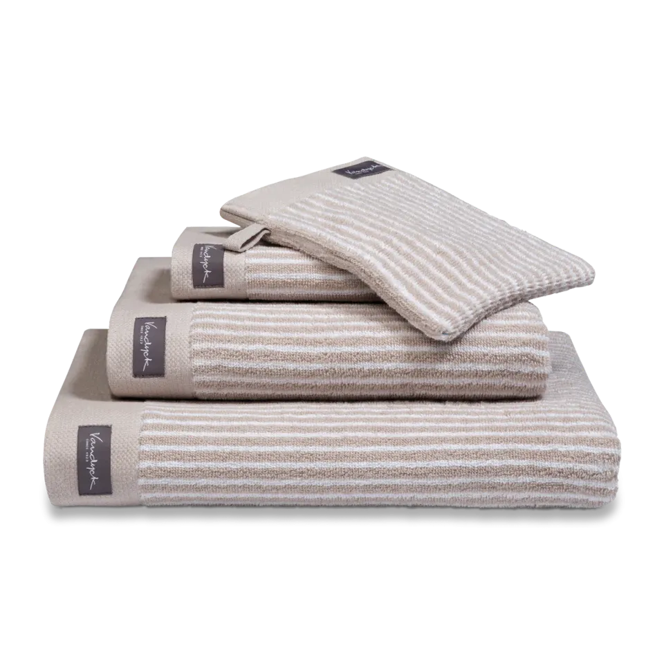Vandyck Home Petit Ligne håndkle 60x110 hvit bomull