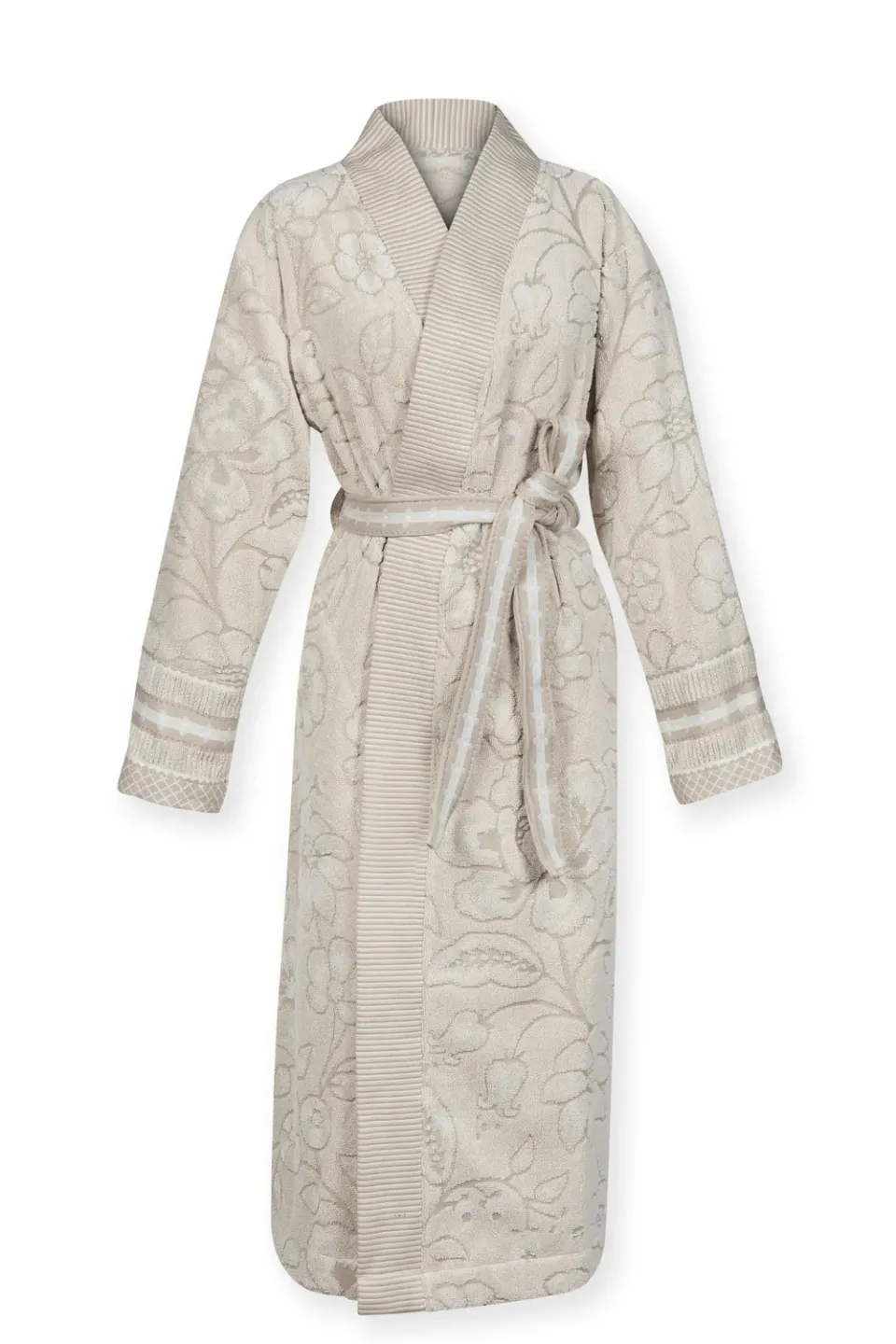Pip Studio Jasmin Jacquard badekåpe M sand bomull