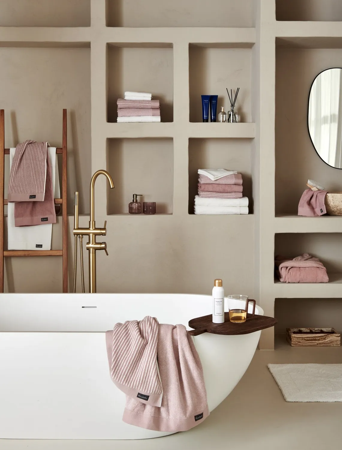 Vandyck Home Uni håndkle sepia pink 60x110 bomull
