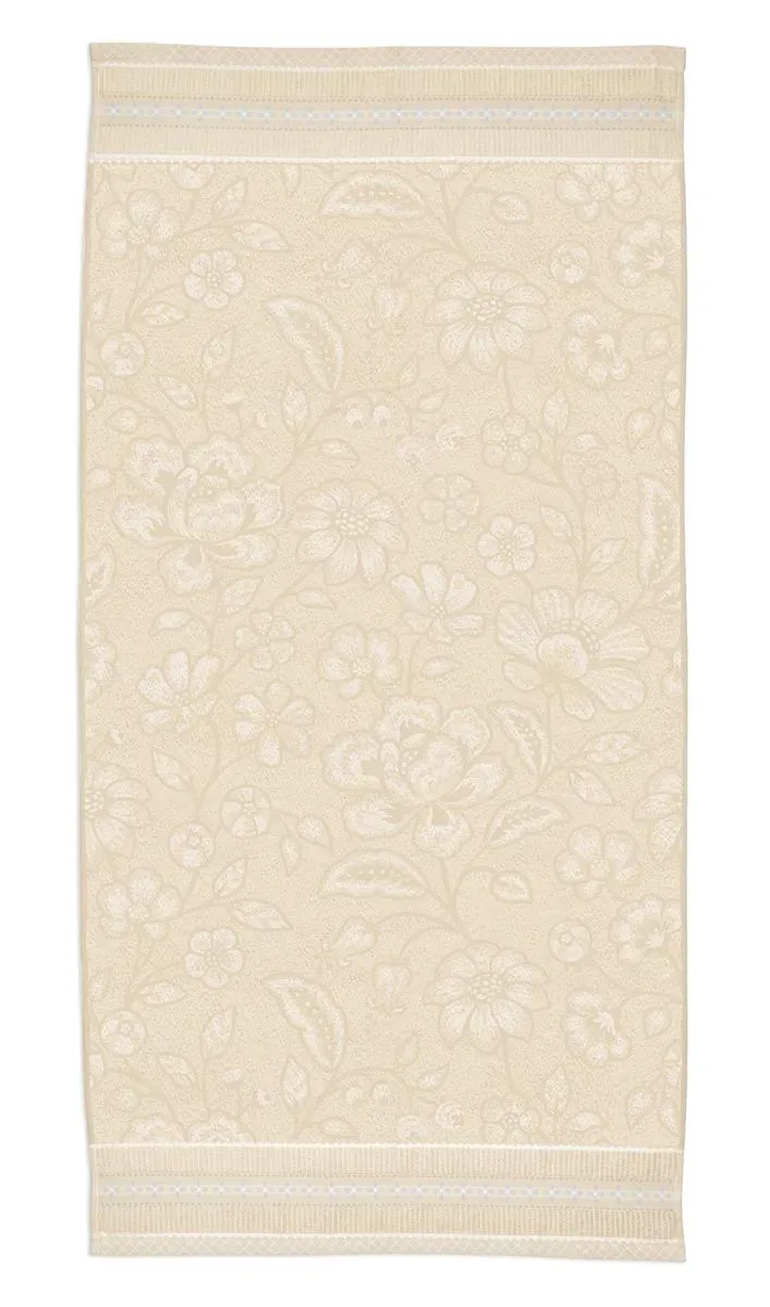 Pip Studio Jasmin Jacquard badehåndkle sand 70x140