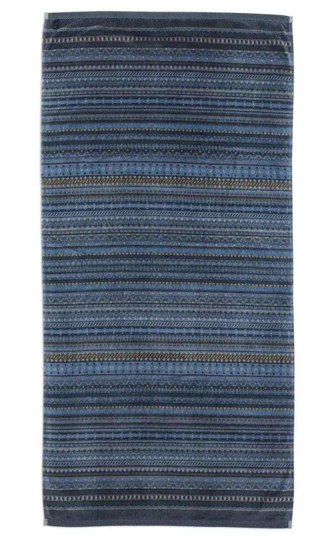 Pip Studio Geometric Print badehåndkle mørkeblått 70x140
