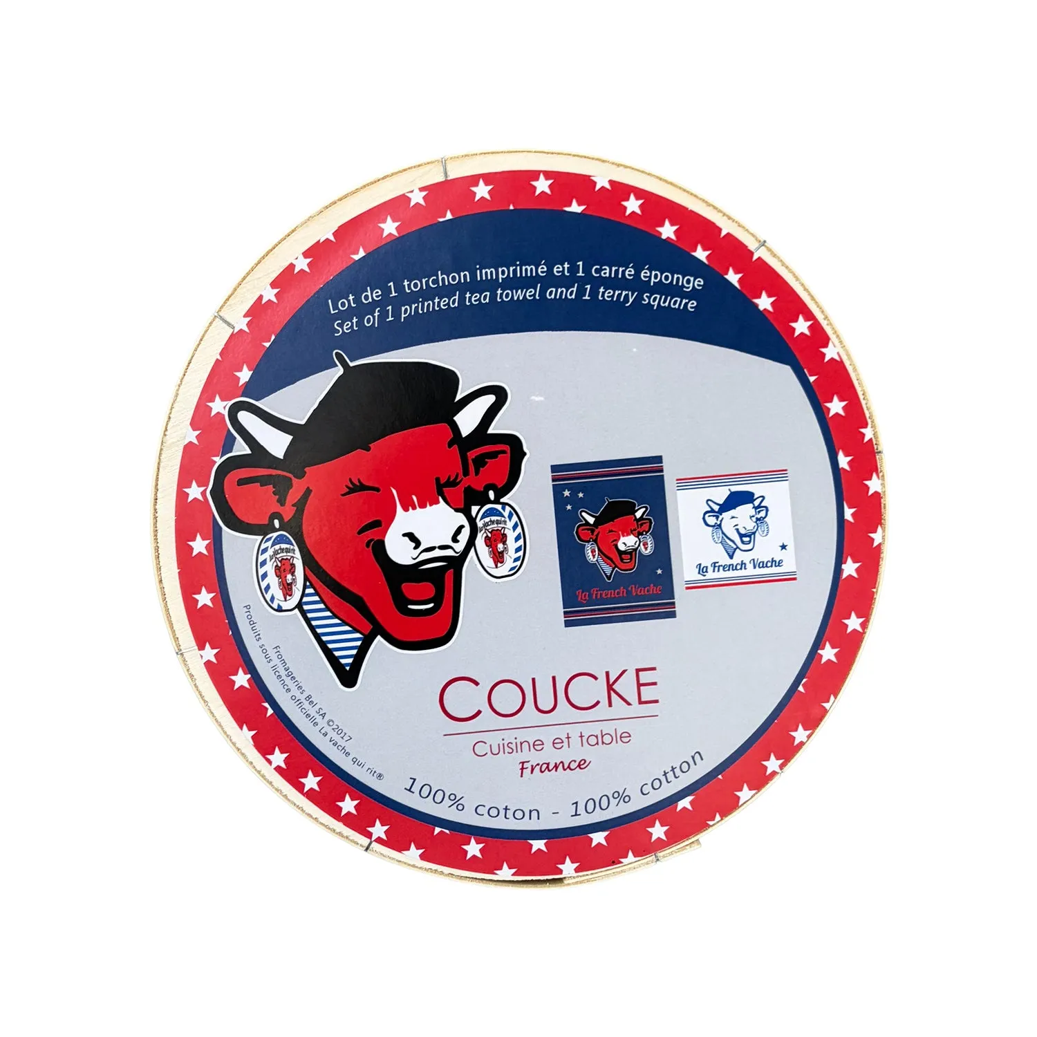 Coucke La French Laughing Cow kjøkkenhåndkle 2-pk blå bomull