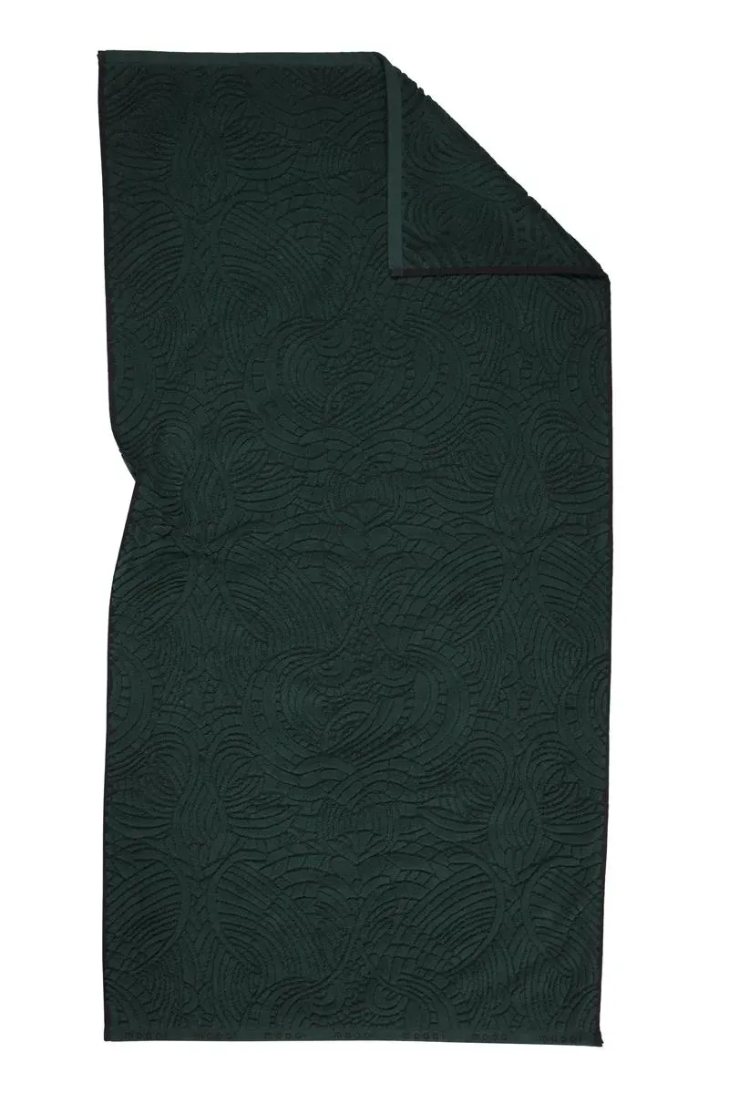 MOOOI Dodo Pavone badehåndkle 70x140 mørkegrønn jacquard