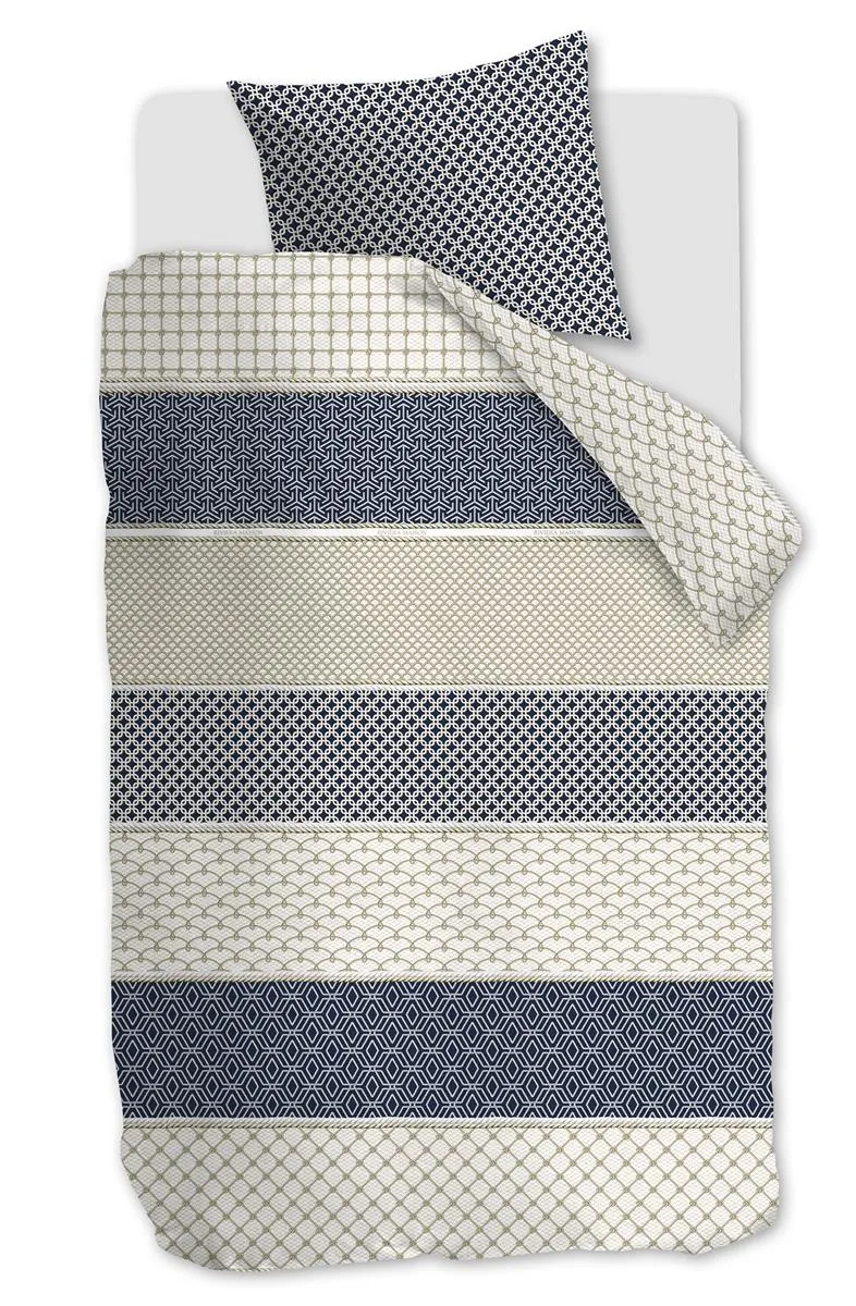 Riviera Maison Ropes dynetrekk 140x200 marineblå bomull