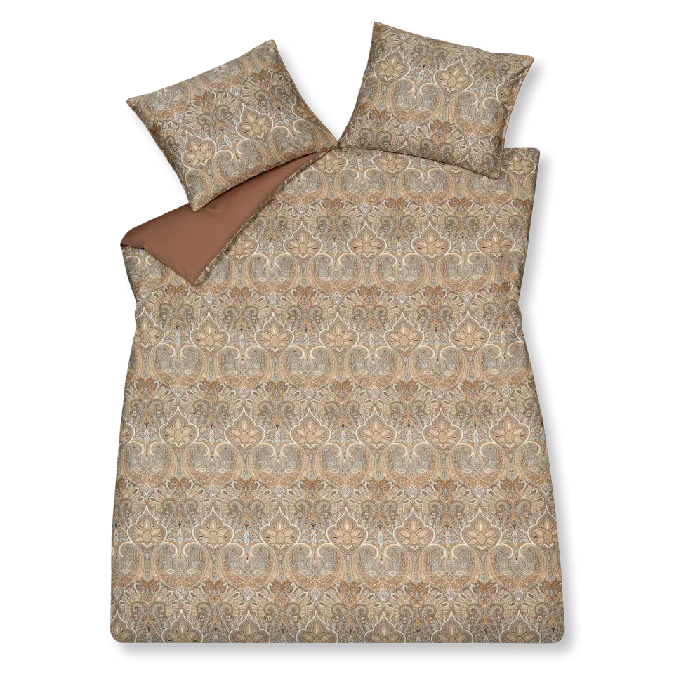 Vandyck Home 96 dynetrekksett toffee XL satengblomst