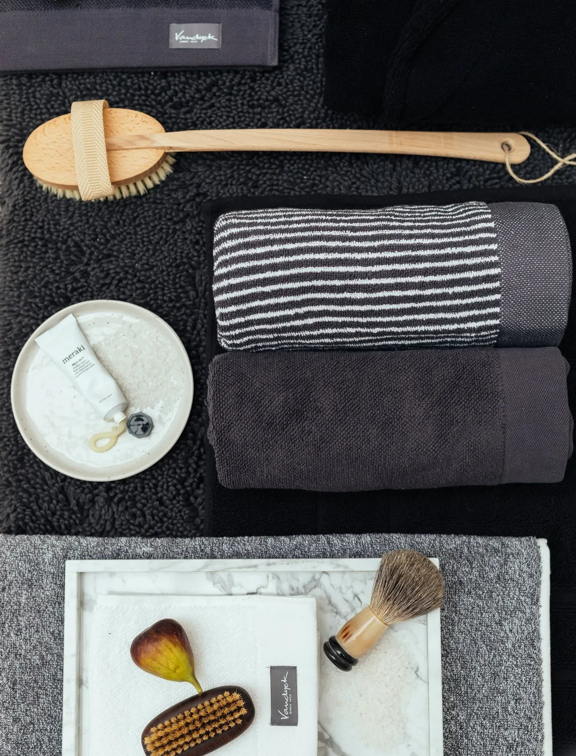 Vandyck Home Uni håndkle off black 60x110 bomull