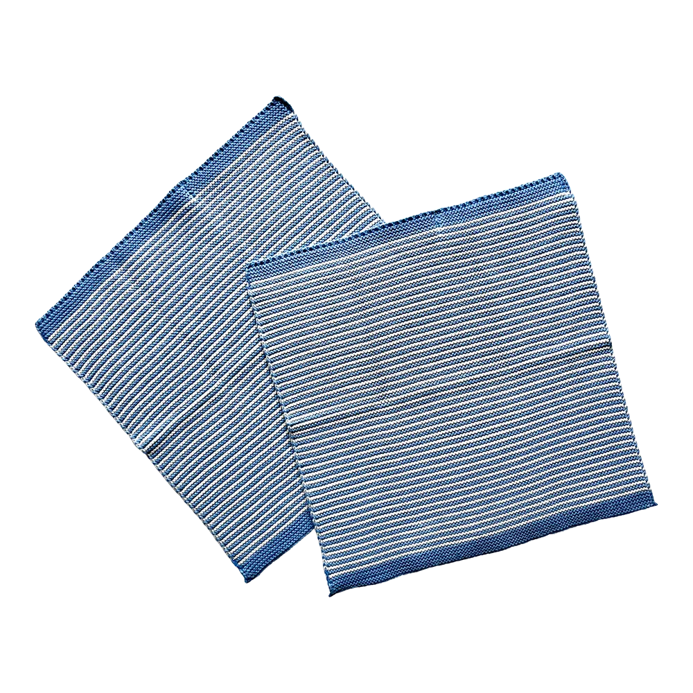Solwang Design kluter Blå stripe 2-pk økologisk bomull