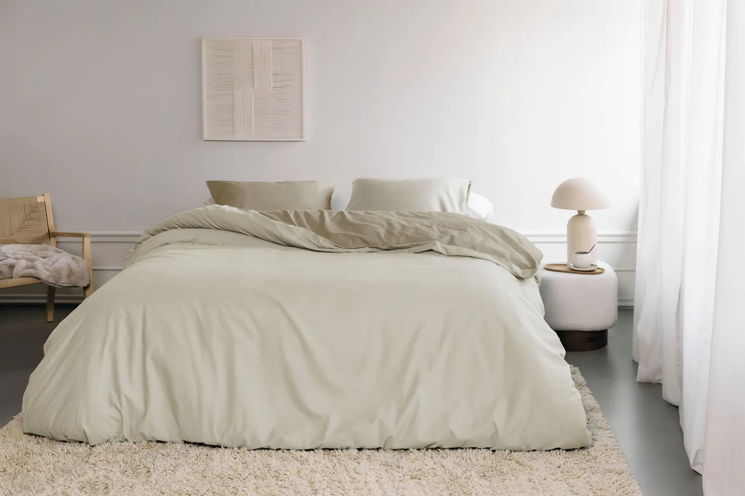 Beddinghouse Warm dynetrekk 140x200 sand flanell