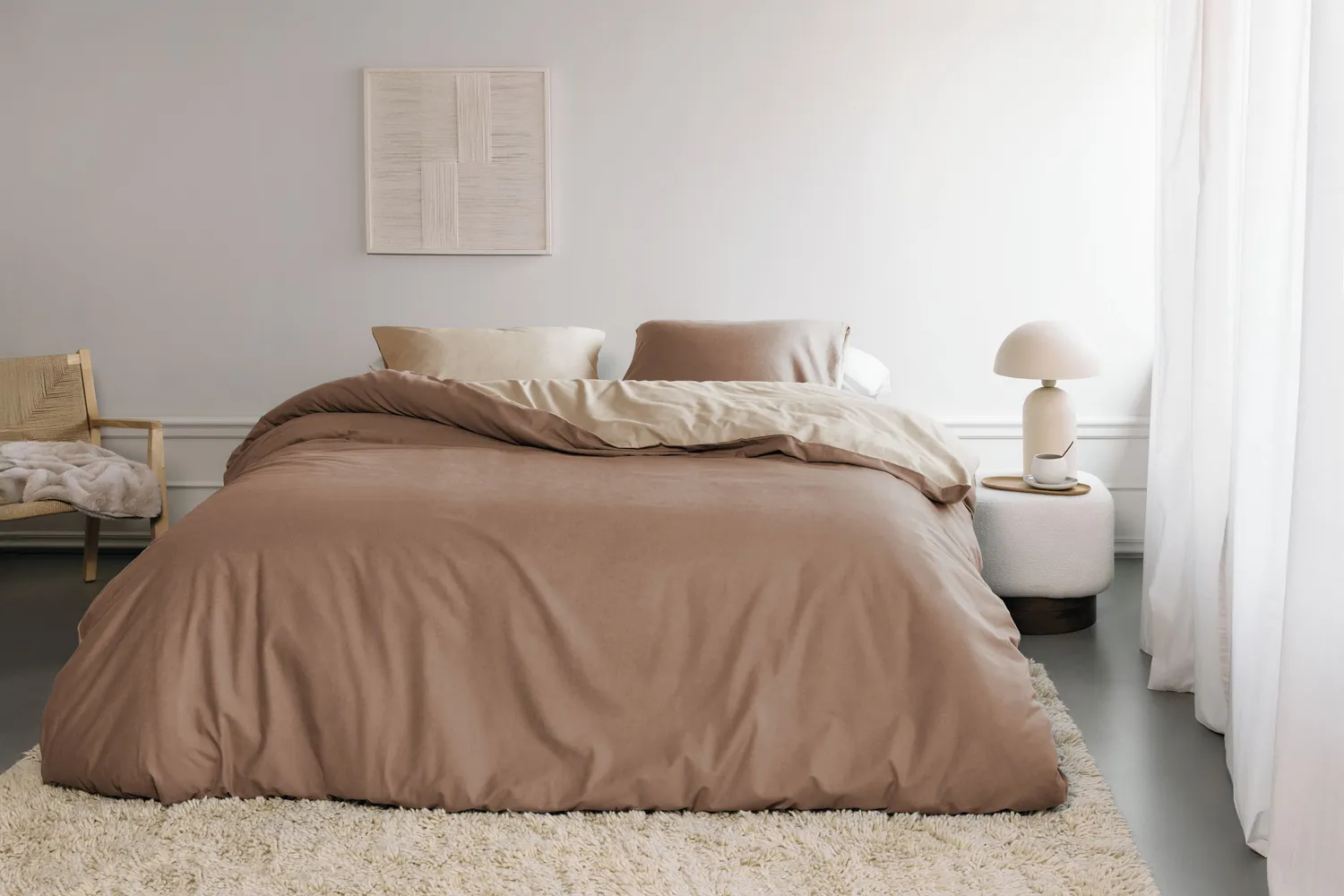 Beddinghouse Warm dynetrekk rosa 200x200/220 cm flanell