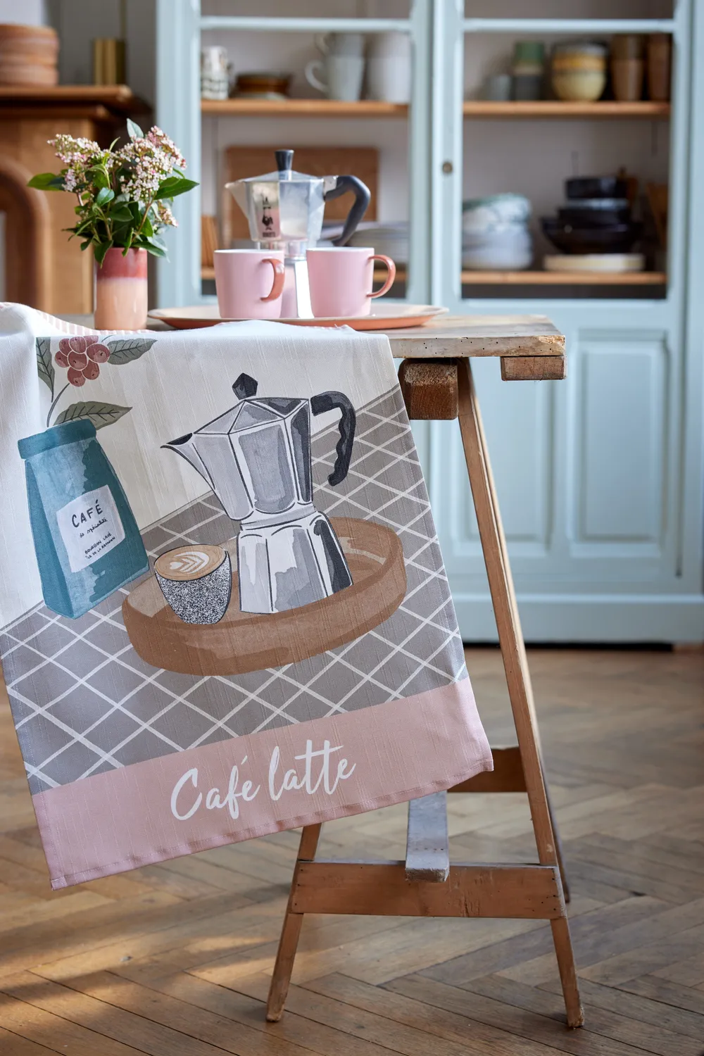 Coucke Café Latte kjøkkenhåndkle bomull lin beige 50x75