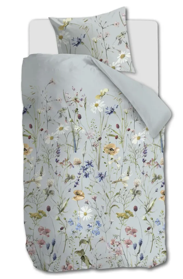 Beddinghouse Bloom bomull dynetrekk 140x200 blå