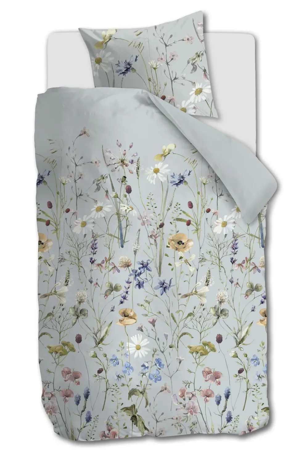 Beddinghouse Bloom bomull dynetrekk 140x200 blå