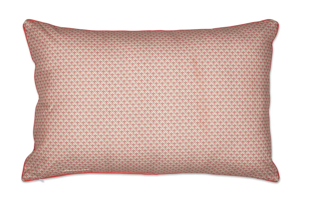 Pip Studio Jabali Flower quiltet pyntepute 45x70 cm korallrød