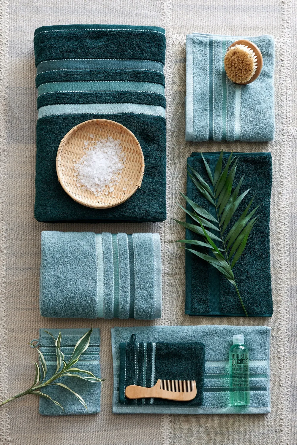 Vandyck Prestige Lines håndkle dark green 60x110 stripete