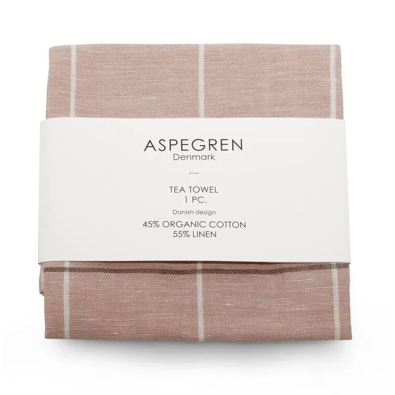 Aspegren Squares Latte viskestykke 50x70 linblanding