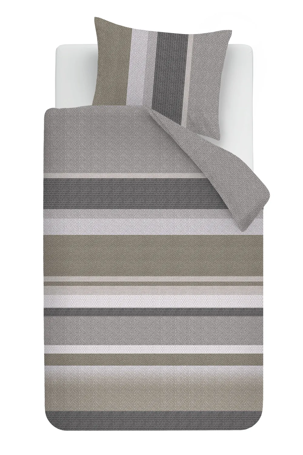 Beddinghouse Nyls dynetrekk grå 140x200 cm flanell