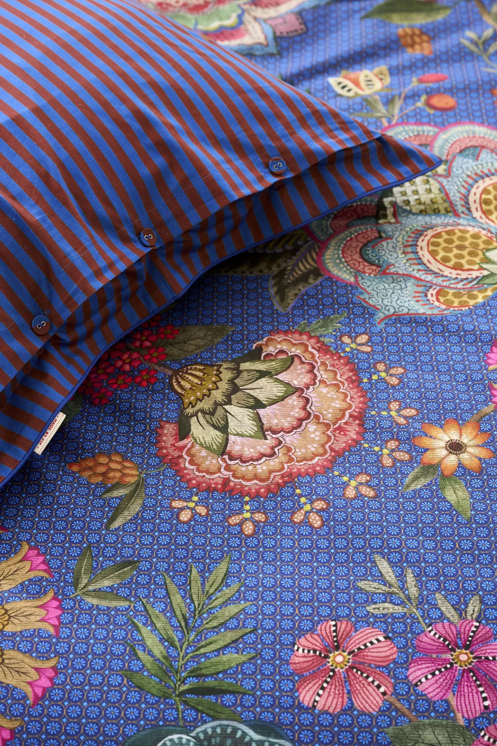 Pip Studio Bombay Bold dynetrekk 140x200 mørkeblå perkal