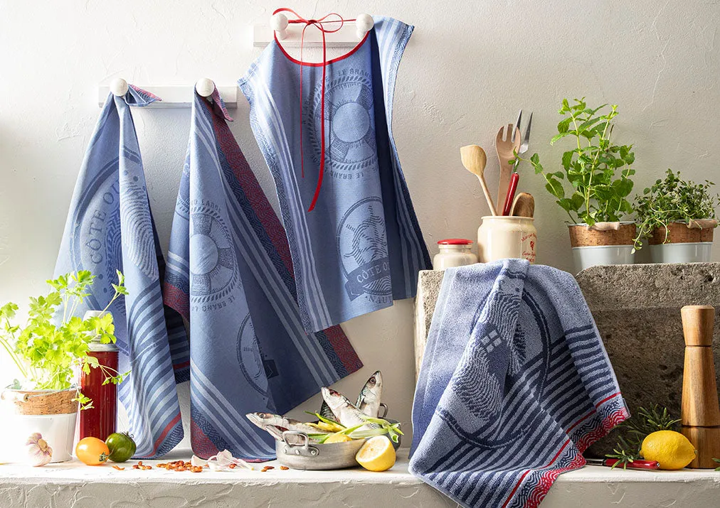 Coucke Nautical Jacquard kjøkkenhåndkle blå 50x75 bomull