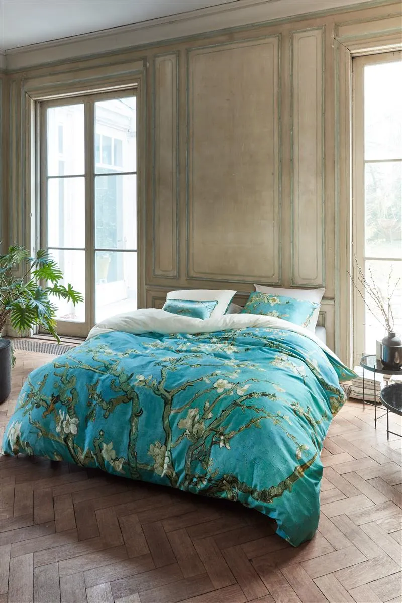 Beddinghouse Van Gogh Almond Blossom dynetrekk 200x200 blå sateng