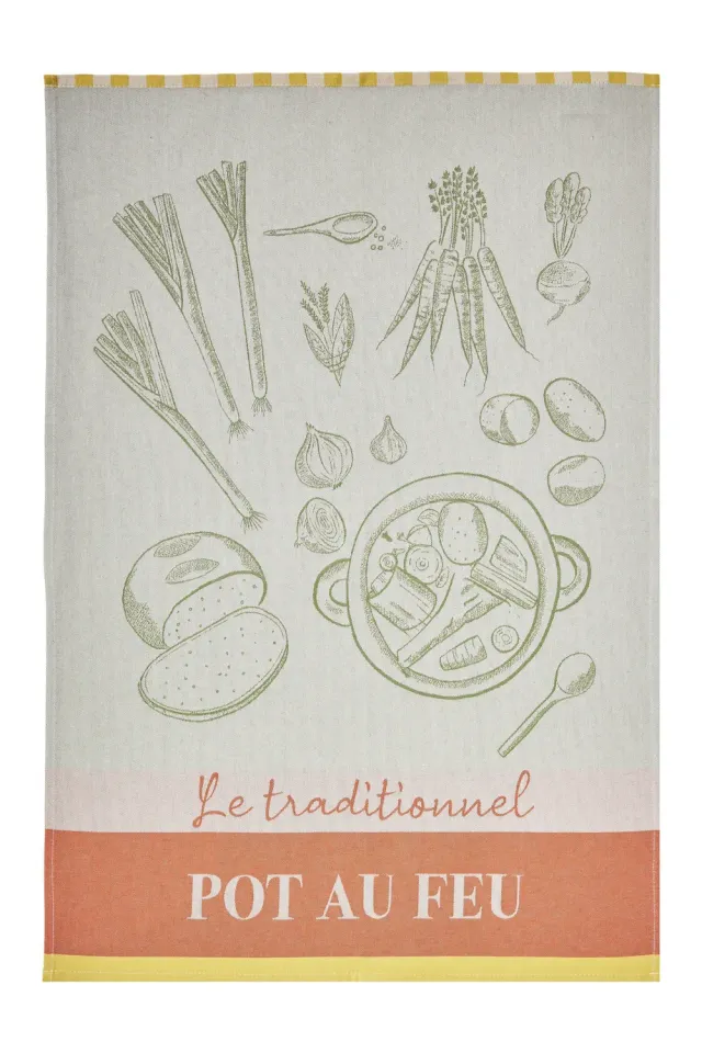 Coucke Art of Pot-au-Feu kjøkkenhåndkle 50x75 grønn bomull