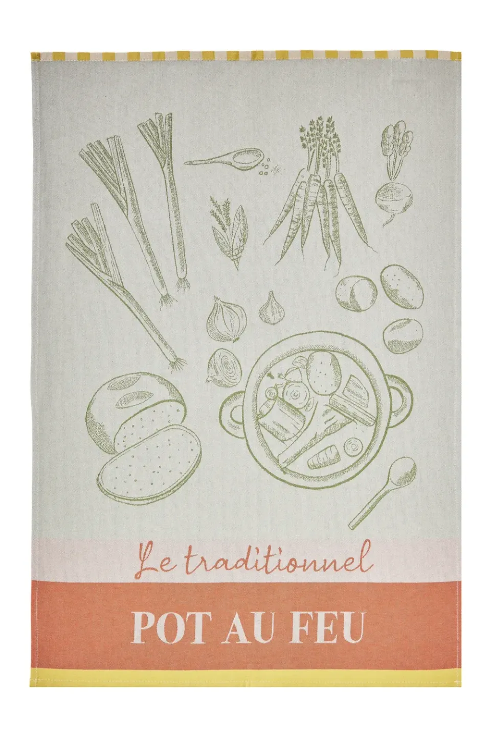 Coucke Art of Pot-au-Feu kjøkkenhåndkle 50x75 grønn bomull