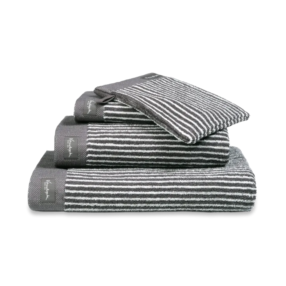 Vandyck Home Petit Ligne håndkle 60x110 svart bomull